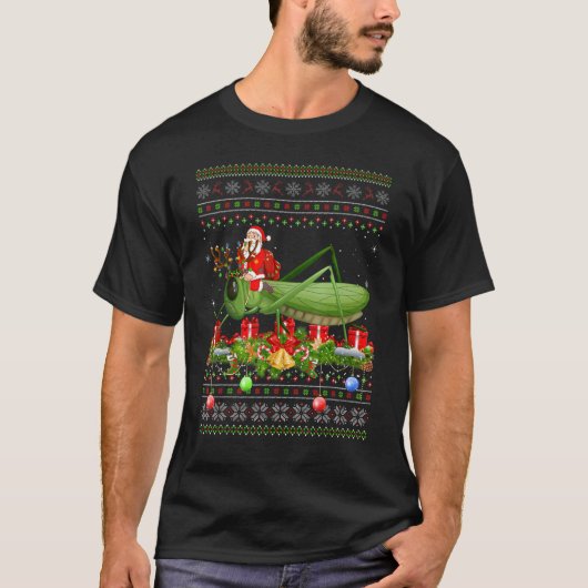 Grasshopper   Ugly Santa Riding Grasshopper Christ T-shirt (Voorkant)