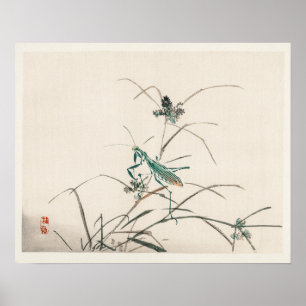 Grasshopper van Kono Bairei (1844-1895) Poster