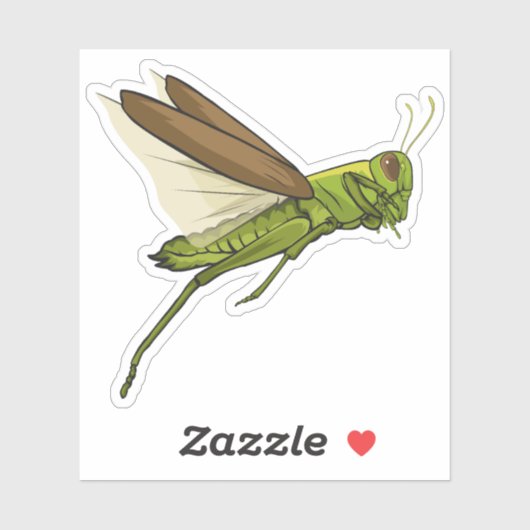Grasshopper Vector Jumping Illustration Sticker (Vel)
