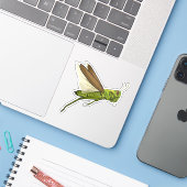 Grasshopper Vector Jumping Illustration Sticker (Laptop met iPhone)