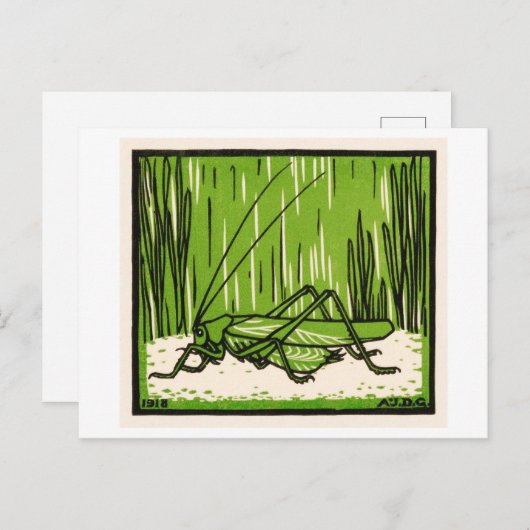 Grasshopper Vintage Illustration Briefkaart (Voorkant / Achterkant)