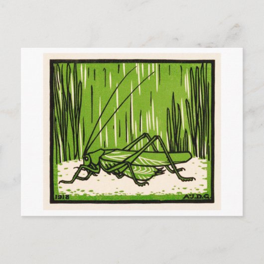 Grasshopper Vintage Illustration Briefkaart (Voorkant)