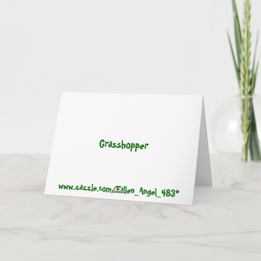 Grasshopper  Wenskaart Kaart (Achterkant)