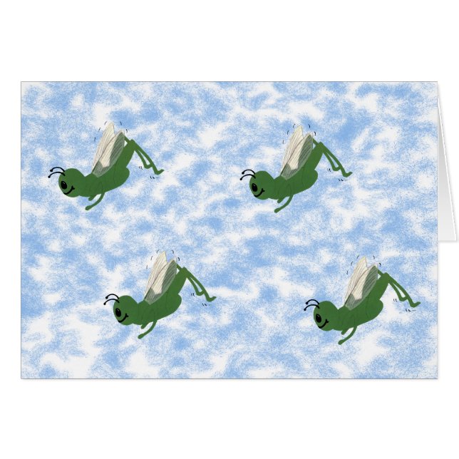 Grasshopper Whimsical Cartoon Art (Voorkant Horizontaal)