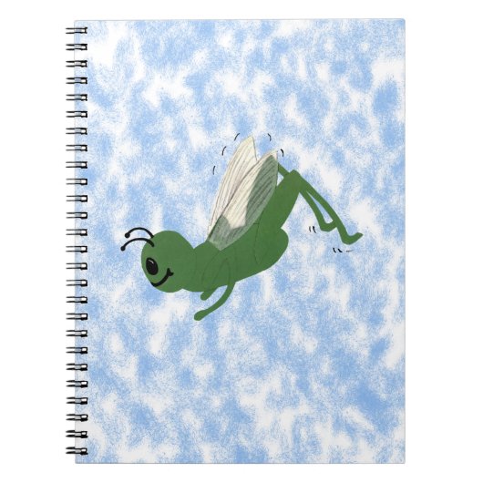 Grasshopper Whimsical Cartoon Art Notitieboek (Voorkant)