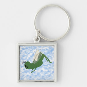 Grasshopper Whimsical Cartoon Art Sleutelhanger