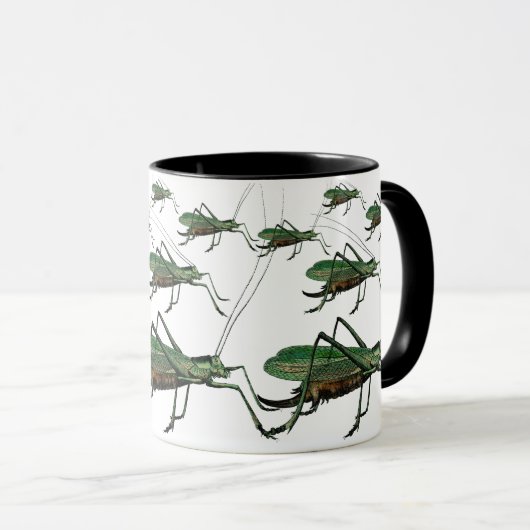  grasshoppers, Katydiden, Struiken Krickets Mok (Voorkant rechts)