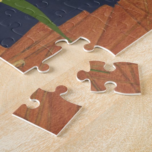 Grasshopping in groene gras op blauwe achtergrond legpuzzel (Zijkant)