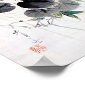 Grasshopping op de Kudzu Leaf, Watanabe Seitei Poster (Hoek)