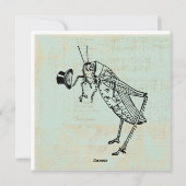 Grasshout met top-hoed feestdagenkaart (Achterkant)