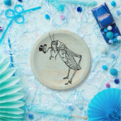 Grasshout met top-hoed papieren bordje (Feest)