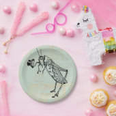 Grasshout met top-hoed papieren bordje (Feest)