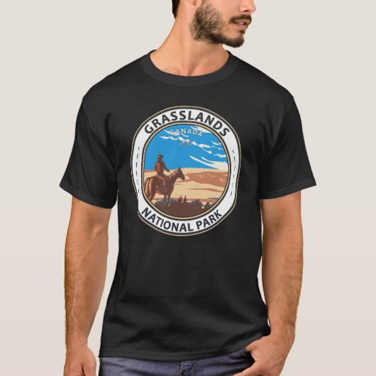 Grasslands National Park Canada Badge T-shirt (Voorkant)