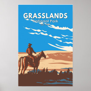 Grasslands National Park Canada Reis Kunst Vintage Poster