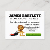 Grassnijden voor persoonlijk gebruik visitekaartje (Achterkant)