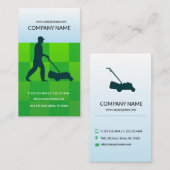 Grassnijder, huishouder, Kaart voor gazonverzorgin Visitekaartje (Voorkant / Achterkant)