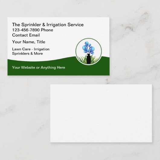 Grassproeiers en irrigatie visitekaartje (Voorkant / Achterkant)