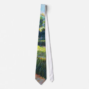 Grassy field met bomen stropdas