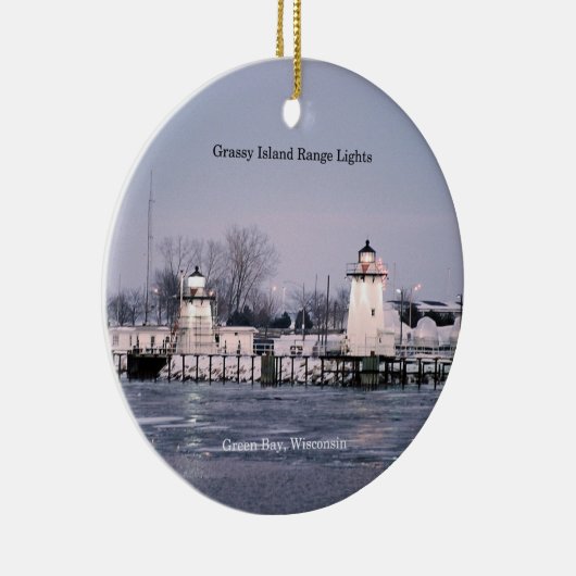 Grassy Island Range Lights Keramisch Ornament (Rechts)