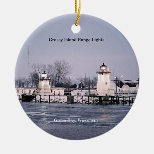 Grassy Island Range Lights Keramisch Ornament (Voorkant)