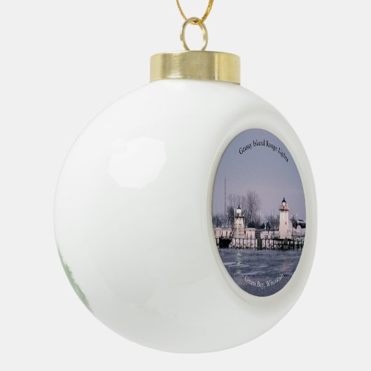 Grassy Island Range Lights Keramische Bal Ornament (Links)