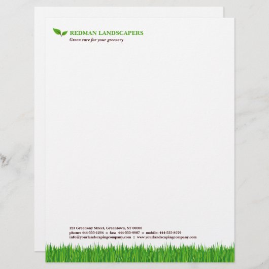 Grassy Landscape letterhead Briefhoofd Sjabloon (Voorkant / Achterkant)