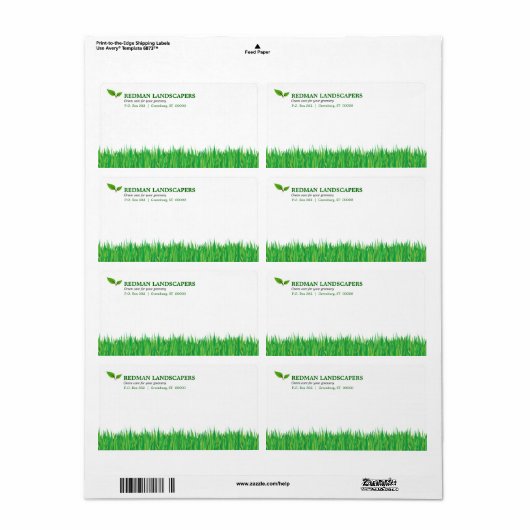 Grassy Landscape Shipping Label (Full Sheet)