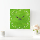 Grassy Lawn Background Clock Vierkante Klok (Huis)