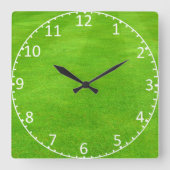 Grassy Lawn Background Clock Vierkante Klok (Voorkant)