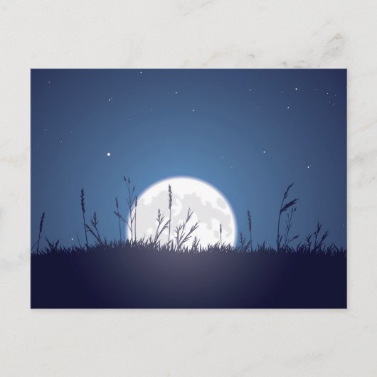 Grassy Moonrise Briefkaart (Voorkant)