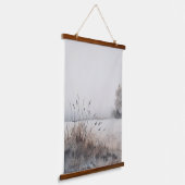 Grasveld Droge borstel Waterverf Print Hangend Wandkleed (Gebogen)