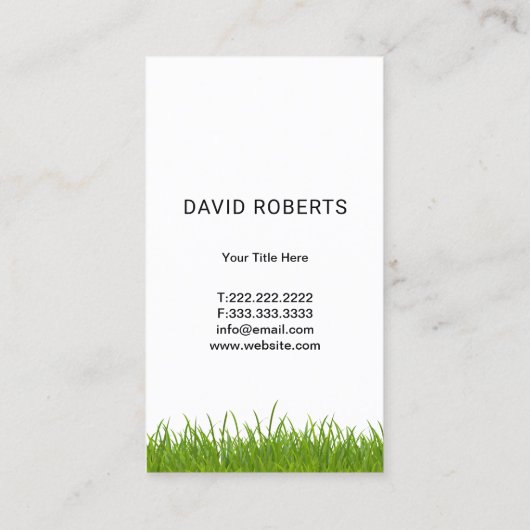 Grasverzorging & Landscaping Handen Holding Gras H Visitekaartje (Achterkant)