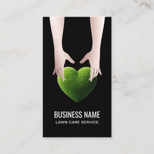 Grasverzorging & Landscaping Handen Holding Gras H Visitekaartje (Voorkant)