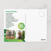 Grasverzorging Landscaping Maaien Gras Boom Servic Briefkaart (Achterkant)