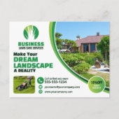 Grasverzorging Landscaping Maaien Gras Boom Servic Briefkaart (Voorkant)