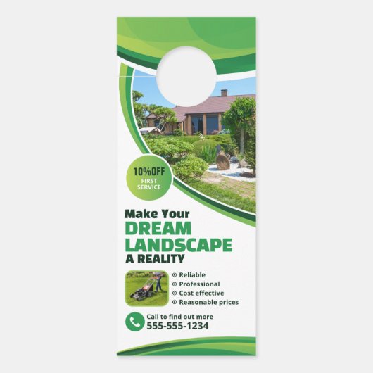 Grasverzorging Landscaping Maaien Gras Boom Servic Deurhanger (Voorkant)