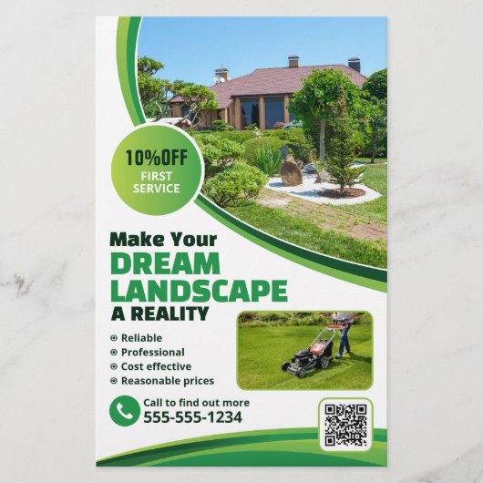 Grasverzorging Landscaping Maaien Gras Boom Servic Flyer (Voorkant)