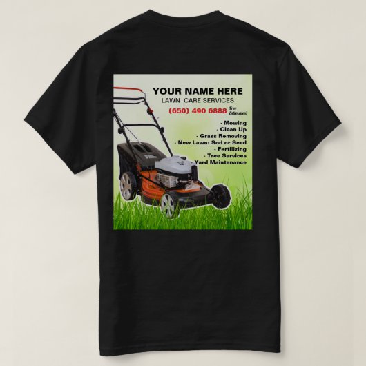Grasverzorging Landscaping Maaien Gras Boom Servic T-shirt (Design achterkant)