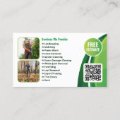 Grasverzorging Landscaping Maaien Gras Boom Servic Visitekaartje (Achterkant)