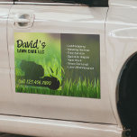 Grasverzorging & Landscaping Service Groene maaier Automagneet<br><div class="desc">Professionele Lawn Care & Landscaping Car Magnet.</div>