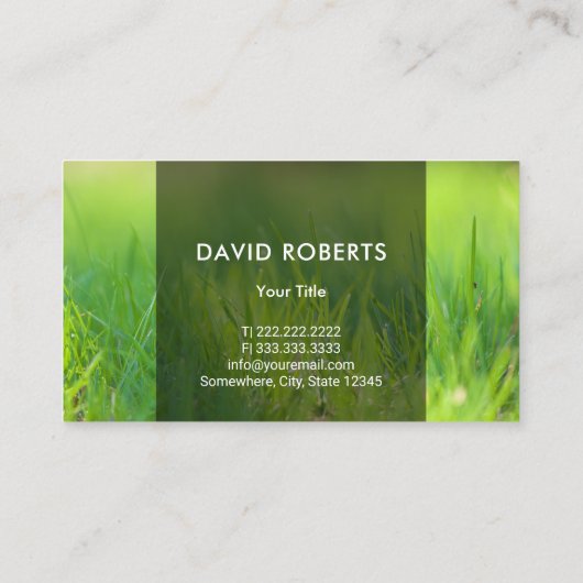 Grasverzorging & Landscaping Service Groene maaier Visitekaartje (Achterkant)