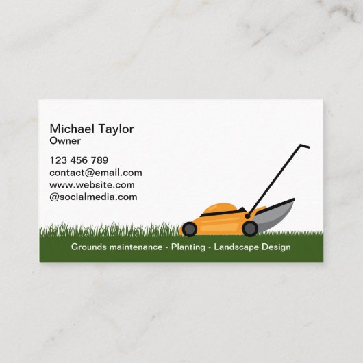 Grasverzorging maaien Tuinieren Visitekaartje (Achterkant)