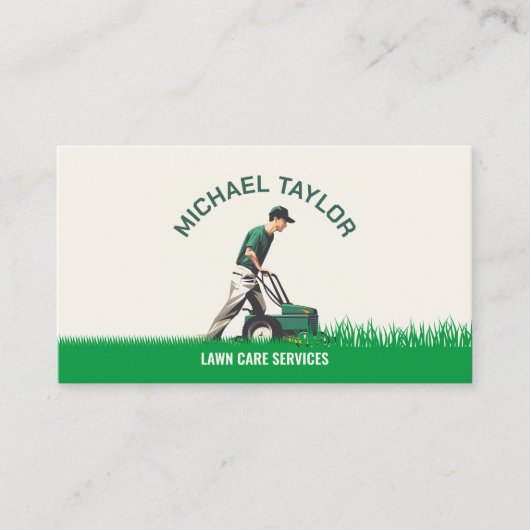 grasverzorging maaier landschap tuinieren visitekaartje (Voorkant)