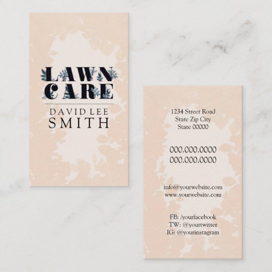 Grasverzorging of landschapsarchitectuur visitekaartje (Voorkant / Achterkant)