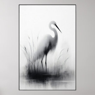 Grasvolle groet in zacht moeras poster