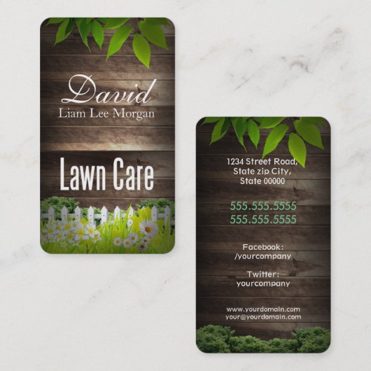 Graszorg / Gardener / landschapsontwerp Visitekaartje (Voorkant / Achterkant)