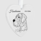 Grat Dane Minimalist Line Art Personalized Ornament (voorkant)
