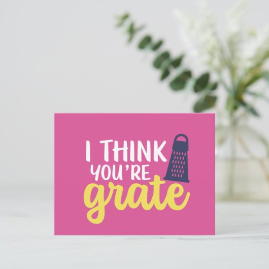 Grate Cute Cheese Pun Funny Valentijnsdag Briefkaart (Staand voorkant)