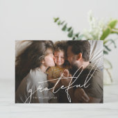 Grateful 2 Photo Collage Christmas Feestdagenkaart (Staand voorkant)