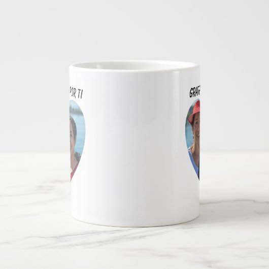 Grateful Agradecida tweetalig Moederdag hart Grote Koffiekop (Voorkant)